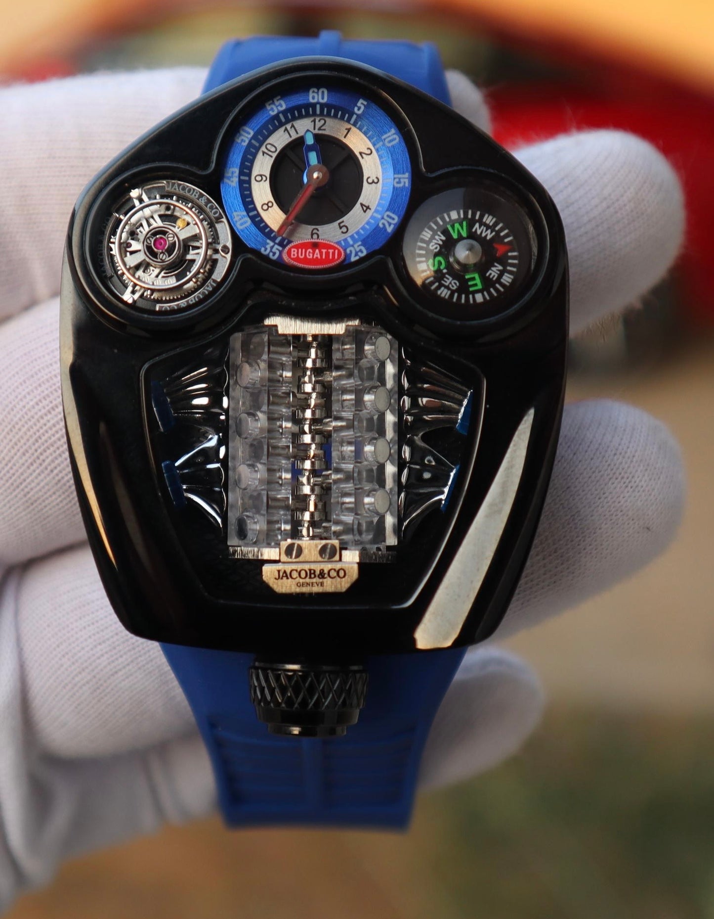 Jacob & Co - جاكوب بوجاتي شيريون كلين ستراب كحلي