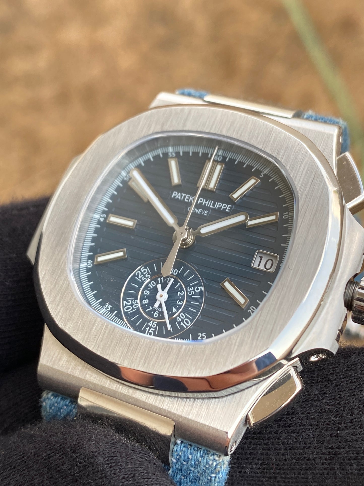 PATEK Philippe Chronograph Jeans- حبة وحدة ماكينة سويسري طبق الأصل و التصوير دون فلاتر او تعديل