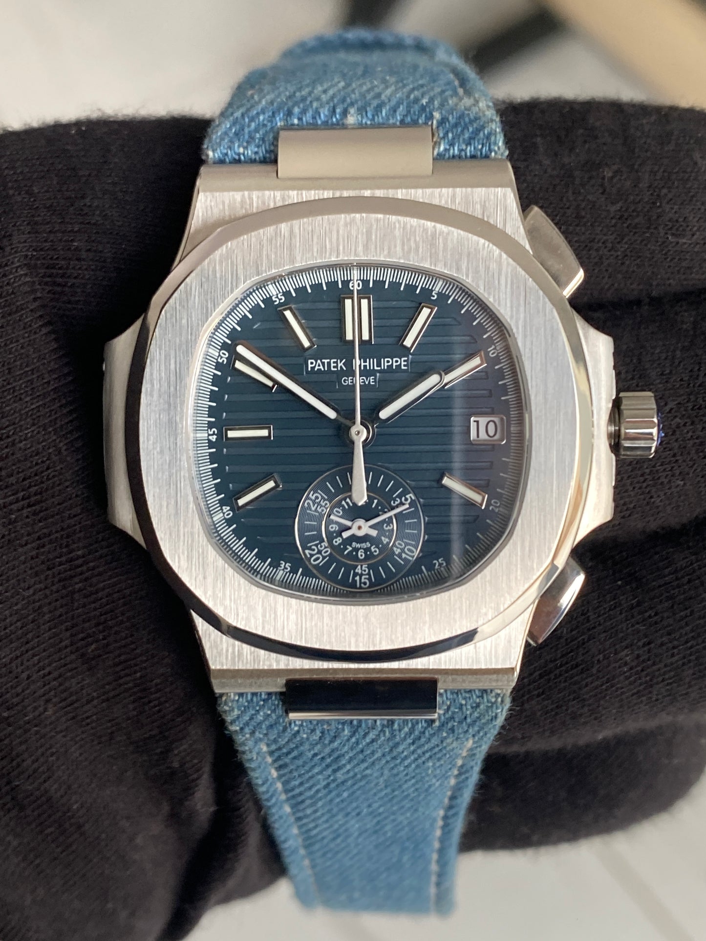 PATEK Philippe Chronograph Jeans- حبة وحدة ماكينة سويسري طبق الأصل و التصوير دون فلاتر او تعديل