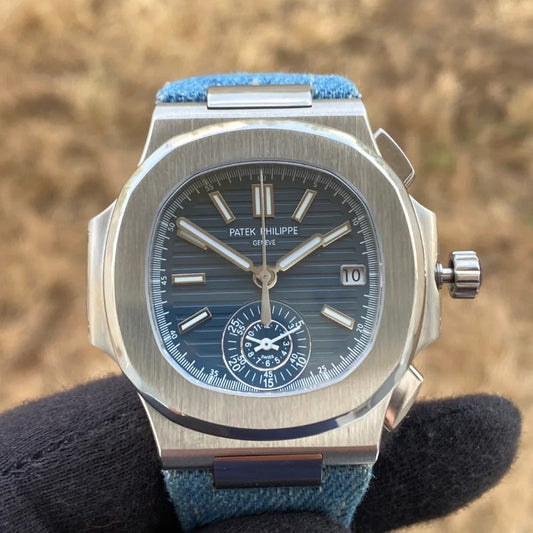 PATEK Philippe Chronograph Jeans- حبة وحدة ماكينة سويسري طبق الأصل و التصوير دون فلاتر او تعديل