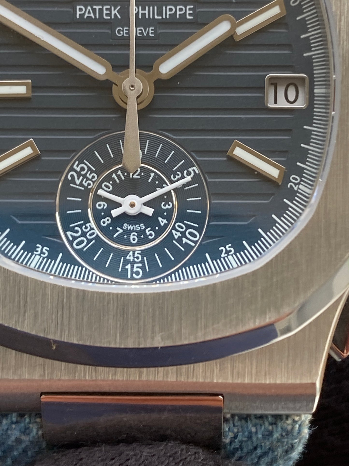 PATEK Philippe Chronograph Jeans- حبة وحدة ماكينة سويسري طبق الأصل و التصوير دون فلاتر او تعديل