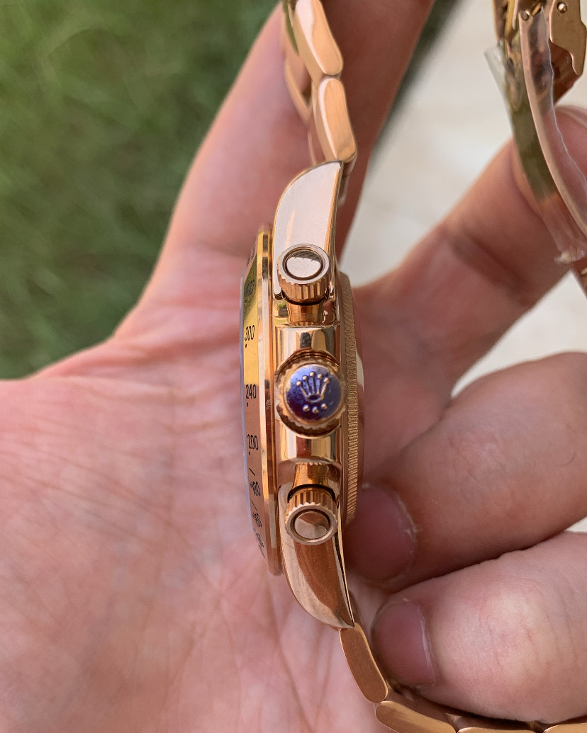 40 mm رولكس دايتونا روز جولد قرص ماربل رمادي