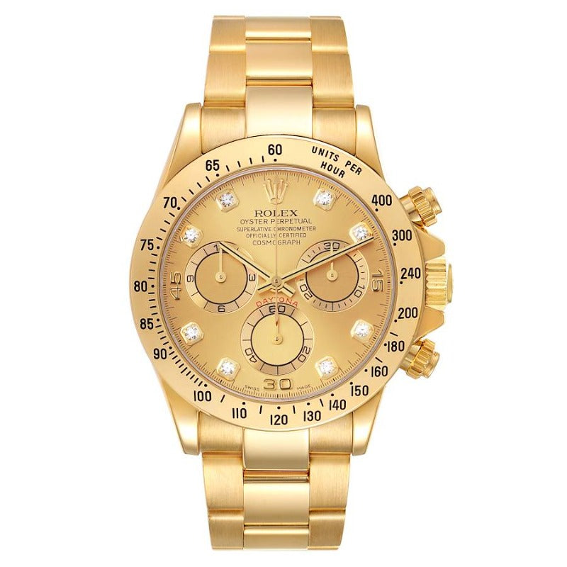 40 mm رولكس دايتونا ذهب أصفر بقرص ذهبي