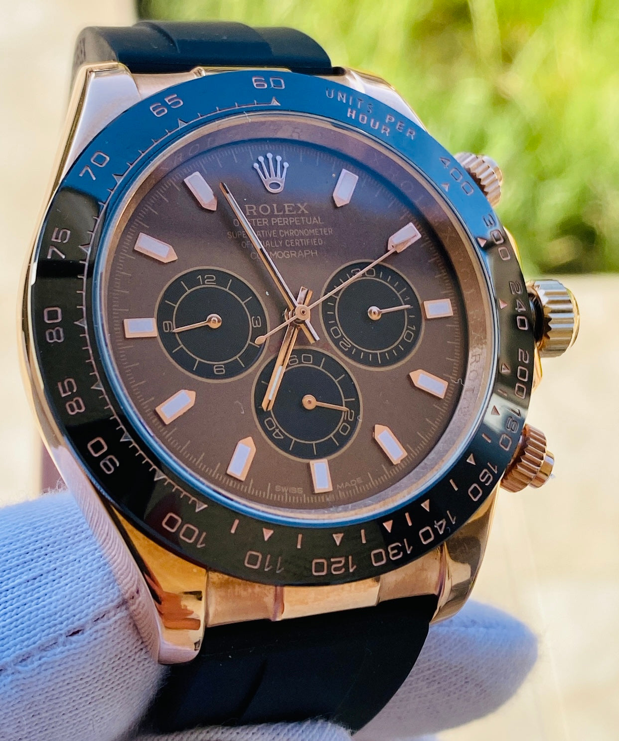 رواكس رولكس دايتونا شوكليت  ٢٠٢٤   مستعملة بحالة الجديد ماكينة سويسري