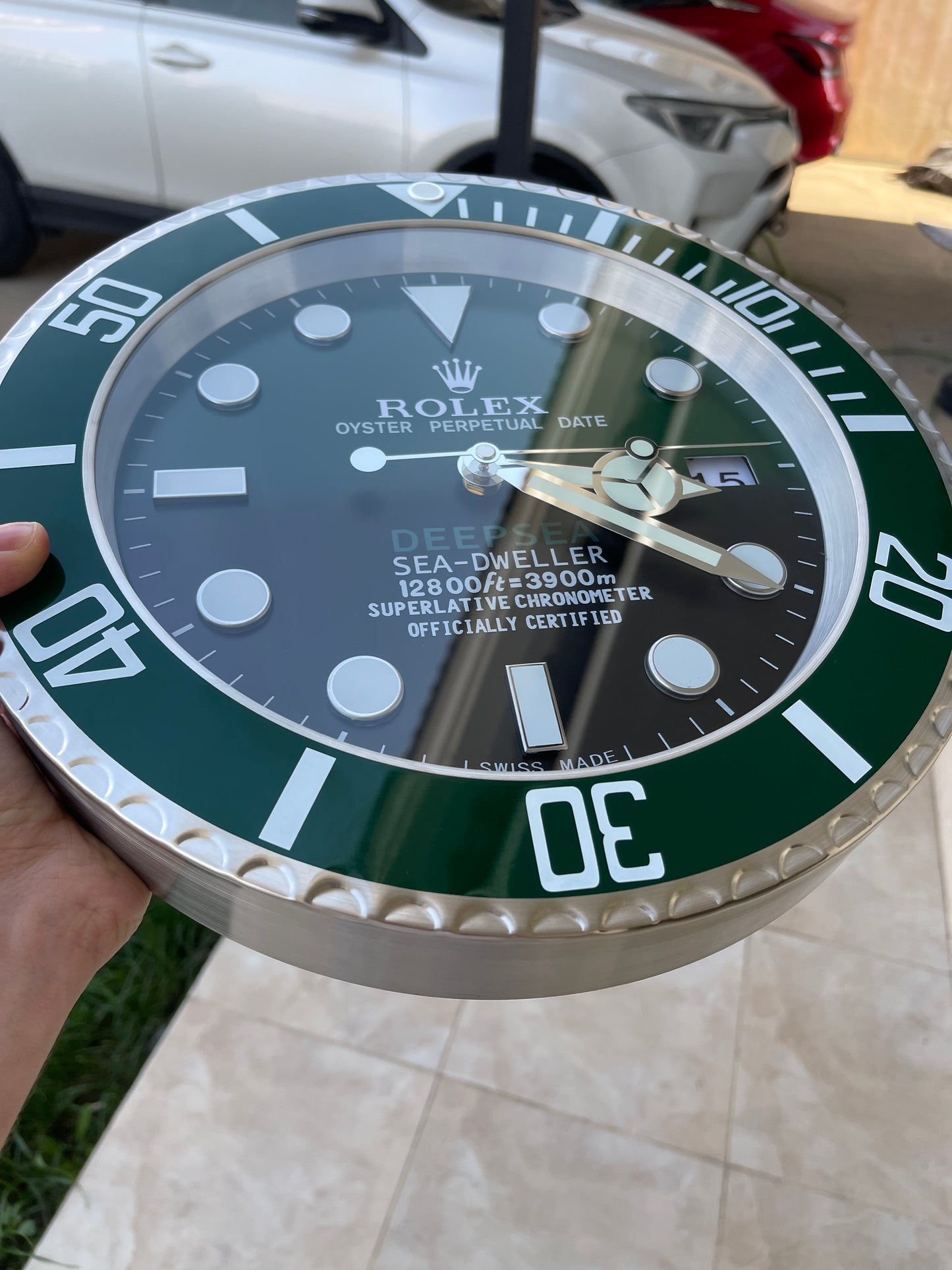 ساعة حائط رولكس ديب سي مينا اخضر اومبريه السعر ٢٠٠  دينار اردني قطعه واحده