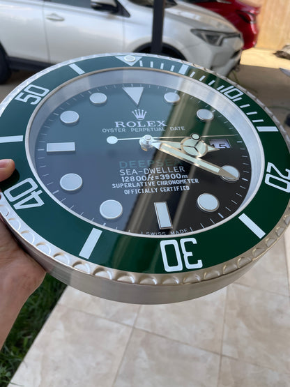 ساعة حائط رولكس ديب سي مينا اخضر اومبريه السعر ٢٠٠  دينار اردني قطعه واحده