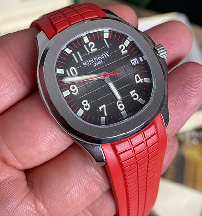 باتيك فيليب اكوا نوت ستراب احمر - طبق الاصلية