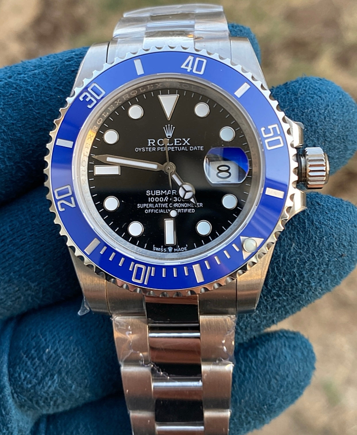 رولكس سابمارينر بيزل ازرق مينا اسود - ريفرنس حديد كلين طبق الأصل ماكينة سويسري
