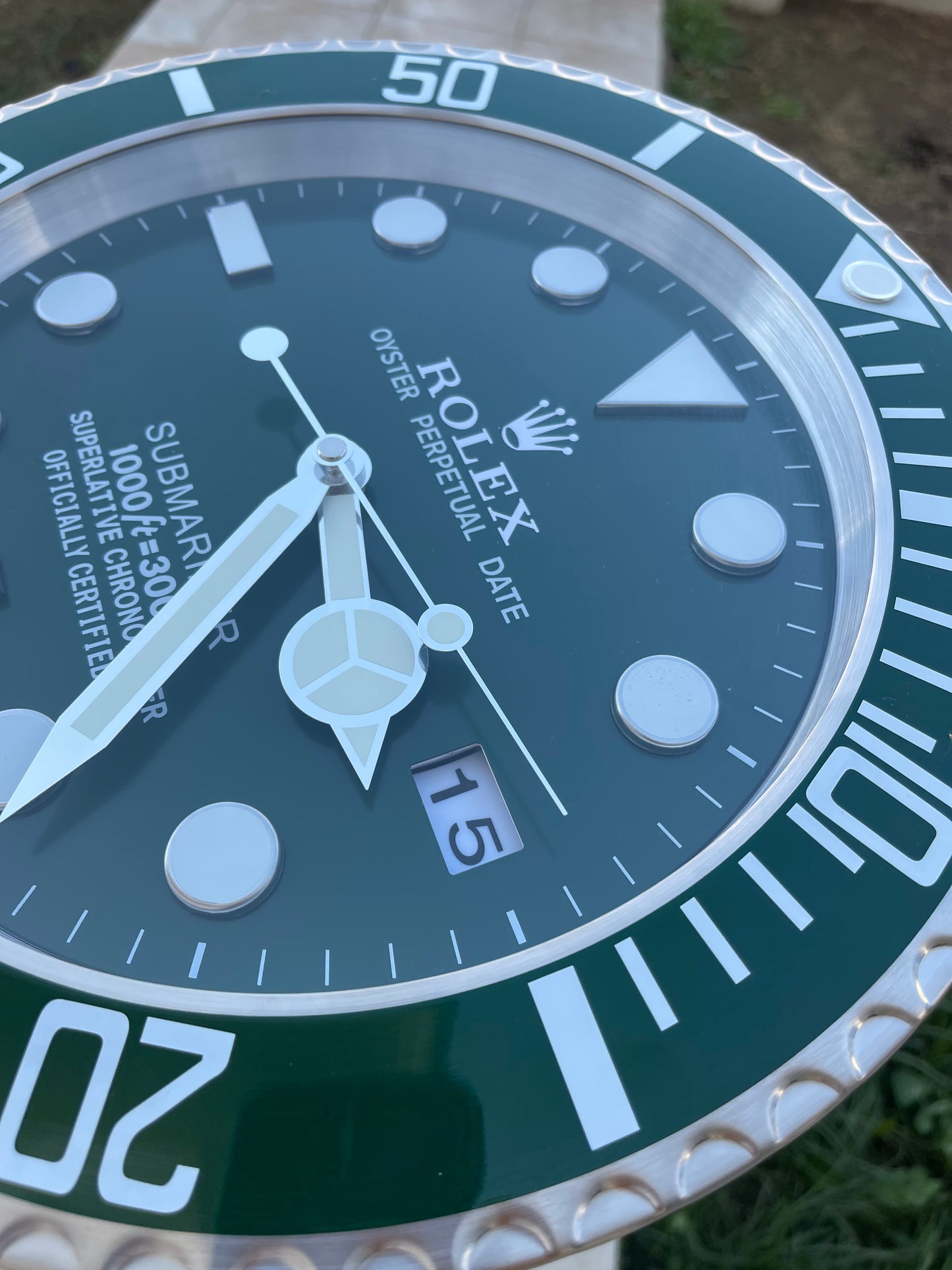 قسم رجال الاعمال - ساعة رولكس سابمارينار للحائط - صناعة يدوية للمينا منفذ تاريخ و ارقام لومينوس مثّل ساعة اليد الاصلية