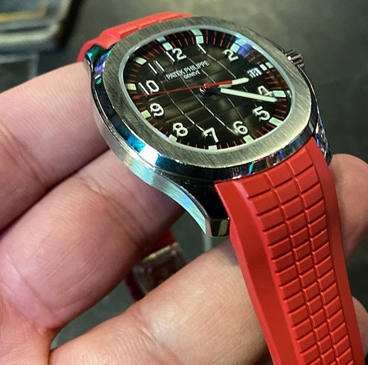 باتيك فيليب تكوا نوت ستراب احمر طبق الأصل (صور حقيقية دون تعديل)