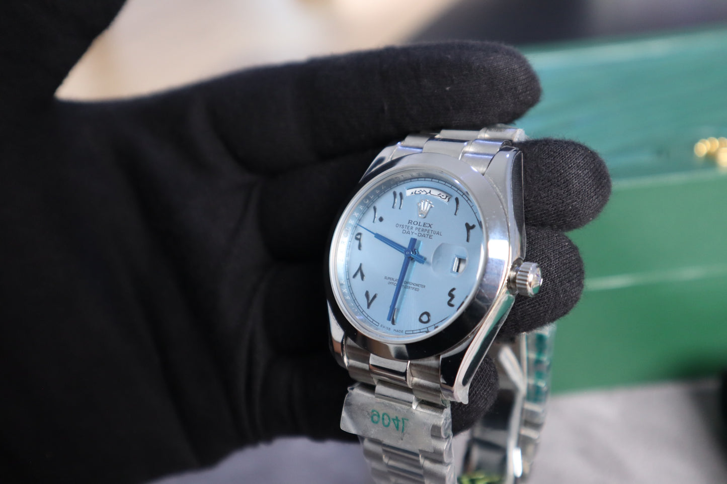 رولكس داي دايت جراند ماستر درجة اولى - اصدار عربي مينا سكاي بلو