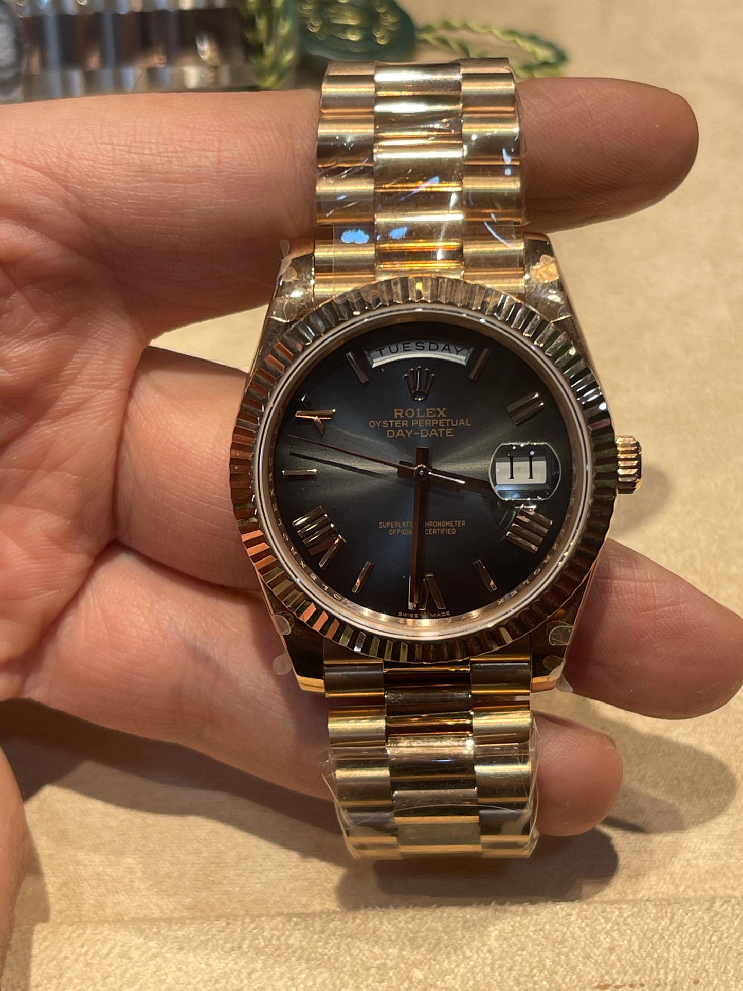 رولكس داي ديت كلين روز جولد سير بريزيدنشل