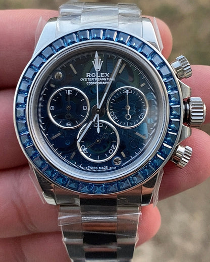 Rolex Daytona Blue Ruby- حبة واحدة طبق الأصل (السعر بالاردني 1500دينار واصلة لعمان)