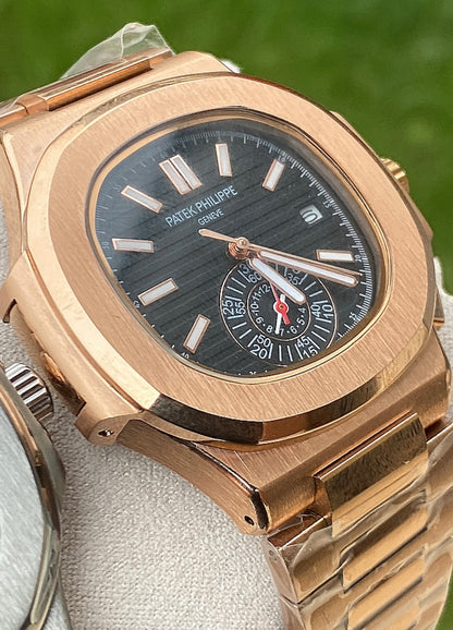 40.5 mm  السعر بالاردني ٣٠٠ دينار باتيك فيليب نوتلس كرونوجراف روزجولد - جراند ماستر