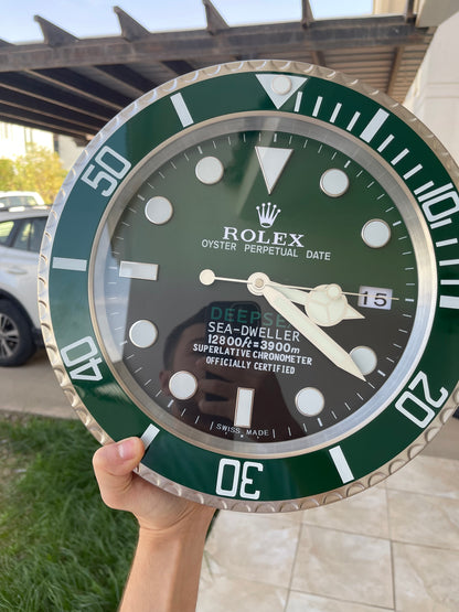 ساعة حائط رولكس ديب سي مينا اخضر اومبريه السعر ٢٠٠  دينار اردني قطعه واحده
