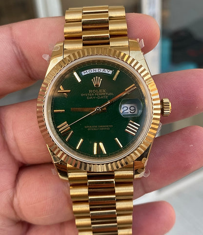 الصور حقيقية دون اي تعديل - رولكس داي ديت فول يالو جولد كلين ماكينة سويسري طبق الأصل لا تميز