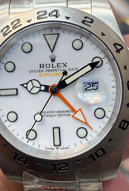 34 mm رولكس اكسبلور ابيض كلين تايتل قطعة واحدة