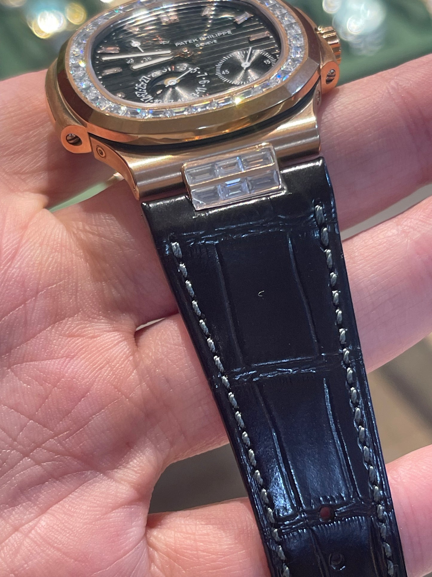 باتيك فيليب 5712 كلين طبق الأصل لا تميز عن الأصلية- ستراب اسود