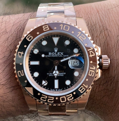 ROLEX GMTMASTER ROOTBEER- كلين طبق الأصل بالتعقيدات و السيريال