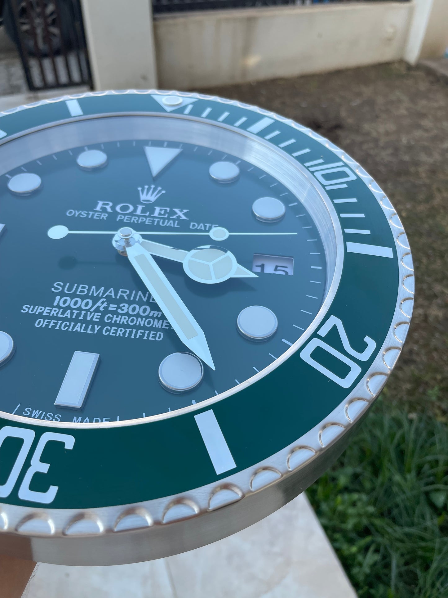 قسم رجال الاعمال - ساعة رولكس سابمارينار للحائط - صناعة يدوية للمينا منفذ تاريخ و ارقام لومينوس مثّل ساعة اليد الاصلية