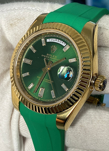 رولكس داي ديت جرين اومبريه ستراب اخضر - جودة الساعة جراند ماستر