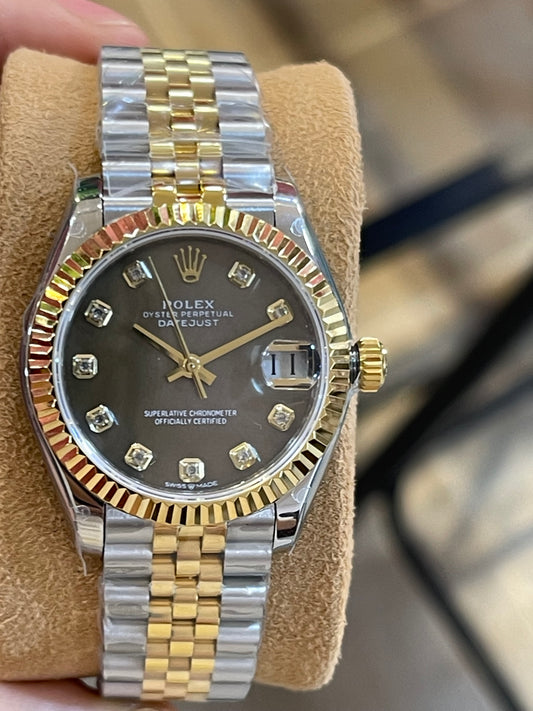 رولكس نسائي كلين طبق الأصل ارقام دايموند مينا اخضر سير جوبلي تو تون