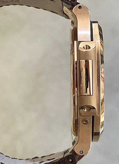 40.5 mm باتيك فيليب نوتيلوس مون فايز و باور ريزيرف – دايموند – جلد بني – نسخة كلين
