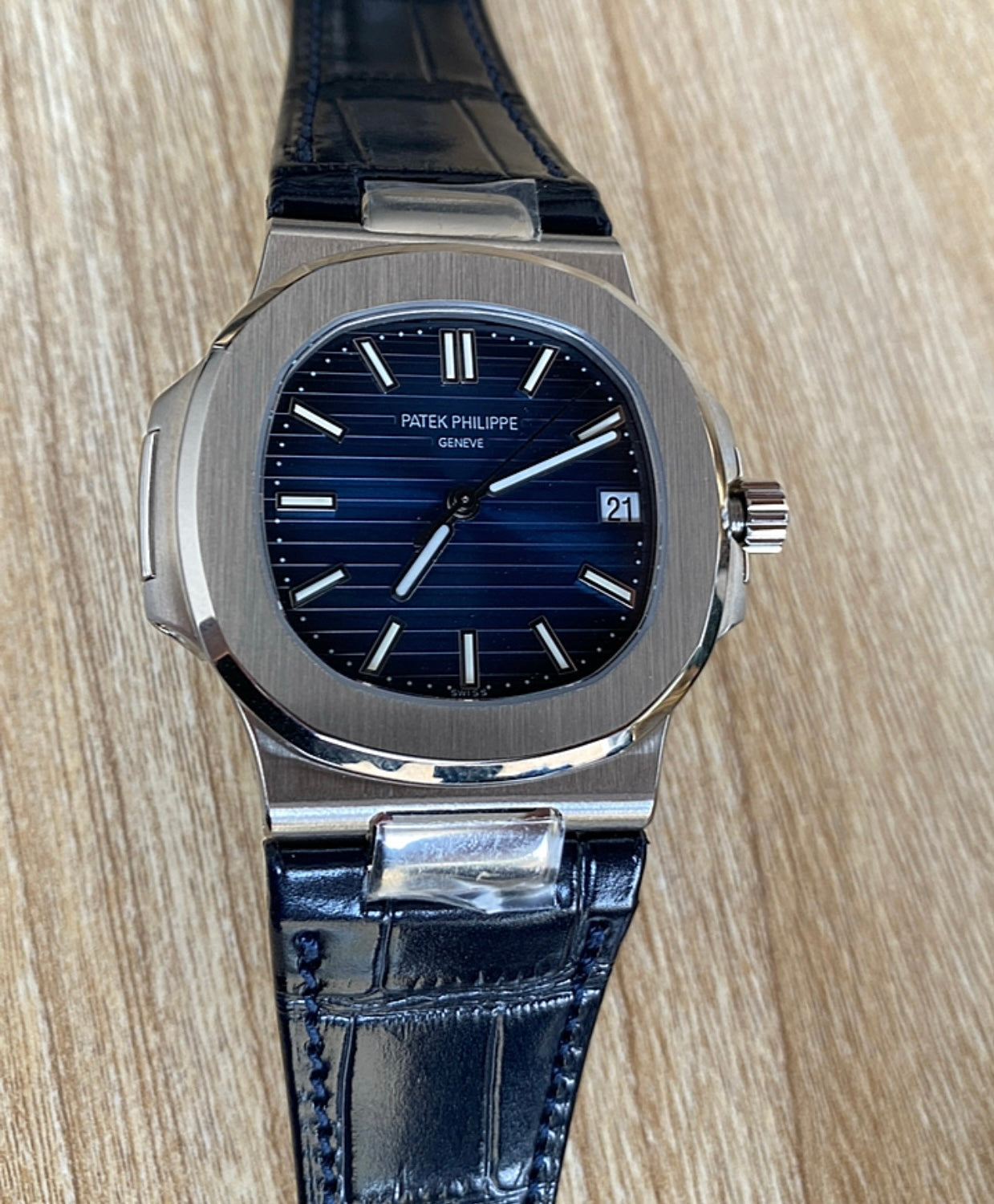 باتيك فيليب نوتلس كلين ٥٧١١ طبق الأصل جلد - نيلي