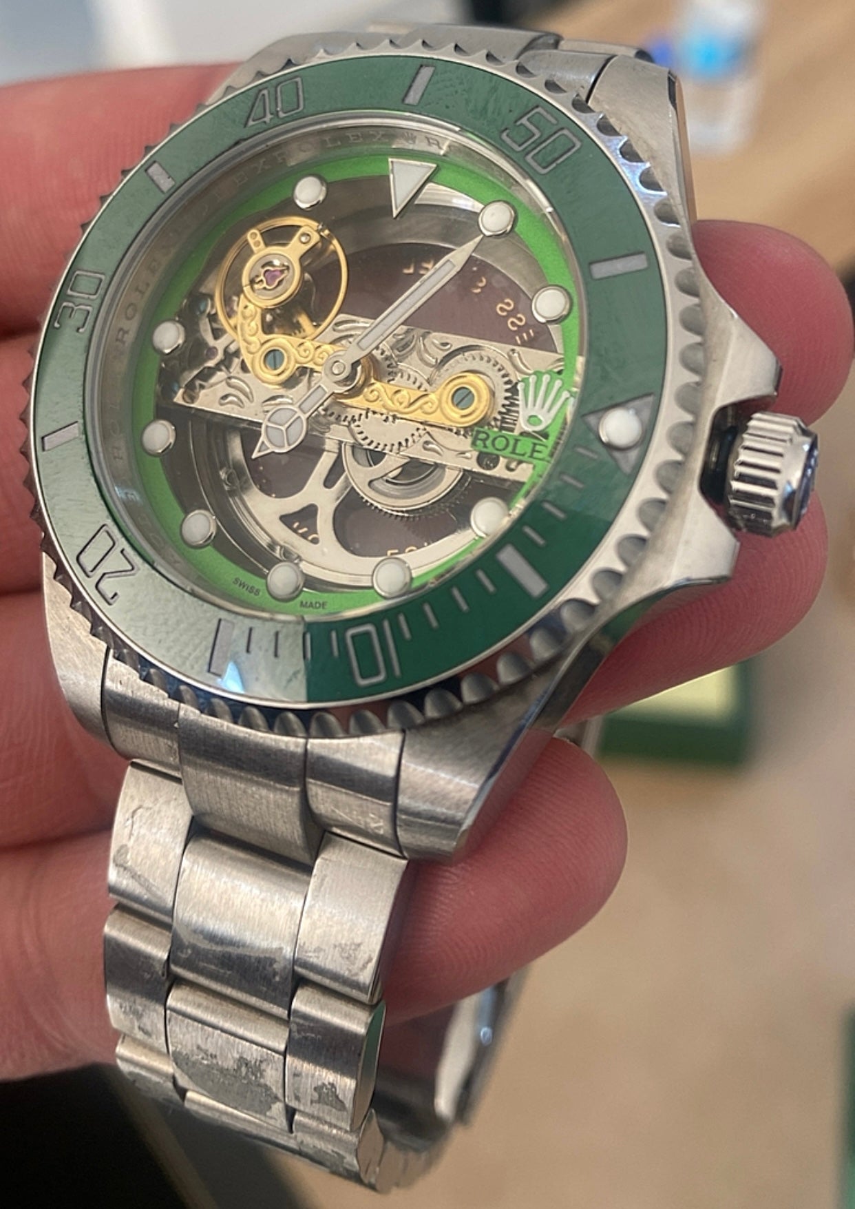 41 mm رولكس سكيلتون سابمارينر أخضر - قطعة واحدة فقط