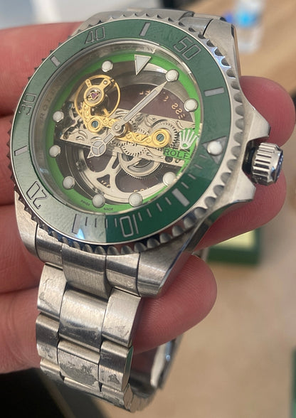 41 mm رولكس سكيلتون سابمارينر أخضر - قطعة واحدة فقط