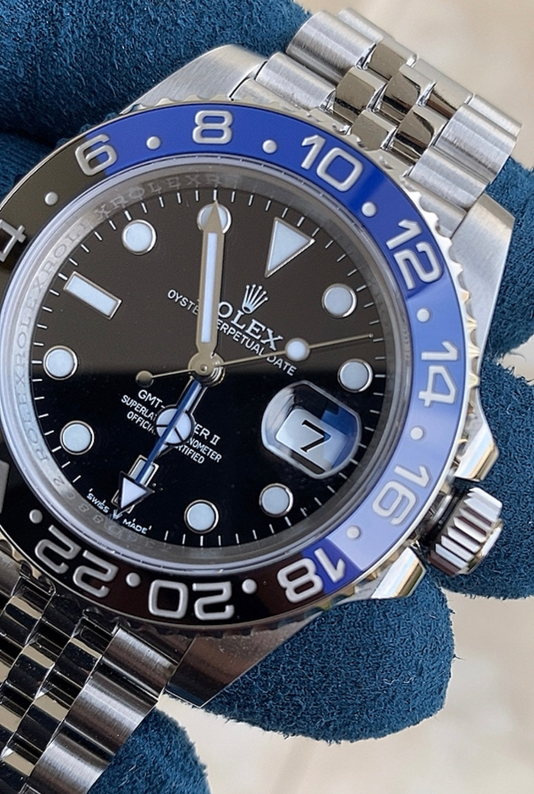 ٣٥٥٠ شيكل توصيل لفلسطين رولكس باتمان كلين طبق الأصل - سيريال حقيقي ماكينة سويسري