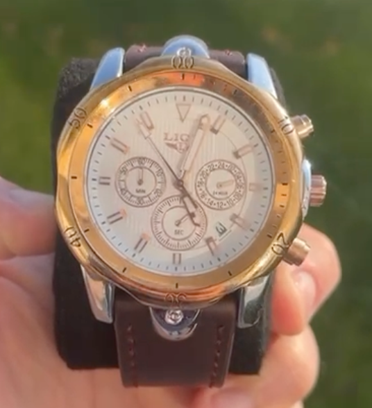 ساعة lige الاصدار الابيض والذهبي