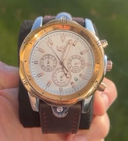 ساعة lige الاصدار الابيض والذهبي