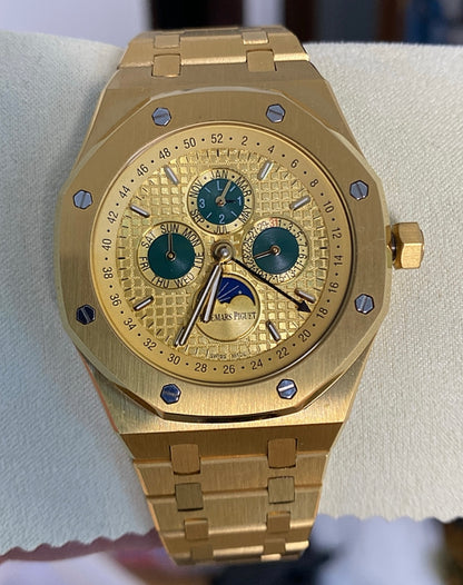 AP Royal Oak Calendar Full gold 41 mm - مصنع كلون طبق الاصل