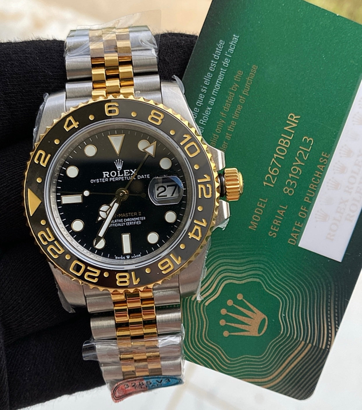 40 mm رولكس جي إم تي ماستر 2 ستانلس ستيل مع ذهب أصفر