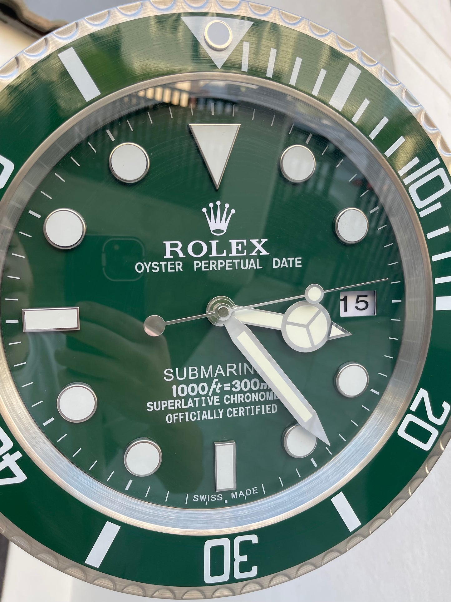 قسم رجال الاعمال - ساعة رولكس سابمارينار للحائط - صناعة يدوية للمينا منفذ تاريخ و ارقام لومينوس مثّل ساعة اليد الاصلية