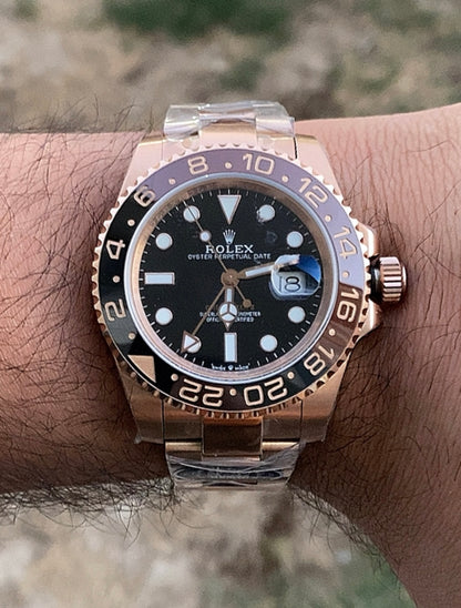 ROLEX GMTMASTER ROOTBEER- كلين طبق الأصل بالتعقيدات و السيريال