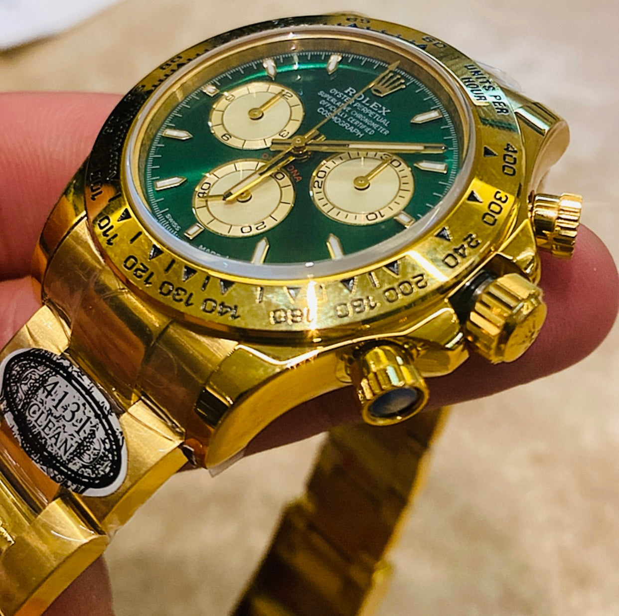 رولكس دايتونا يالو جولد مينا اصفر- كلين طبق الأصل ماكينة سويسري كورمو جراف