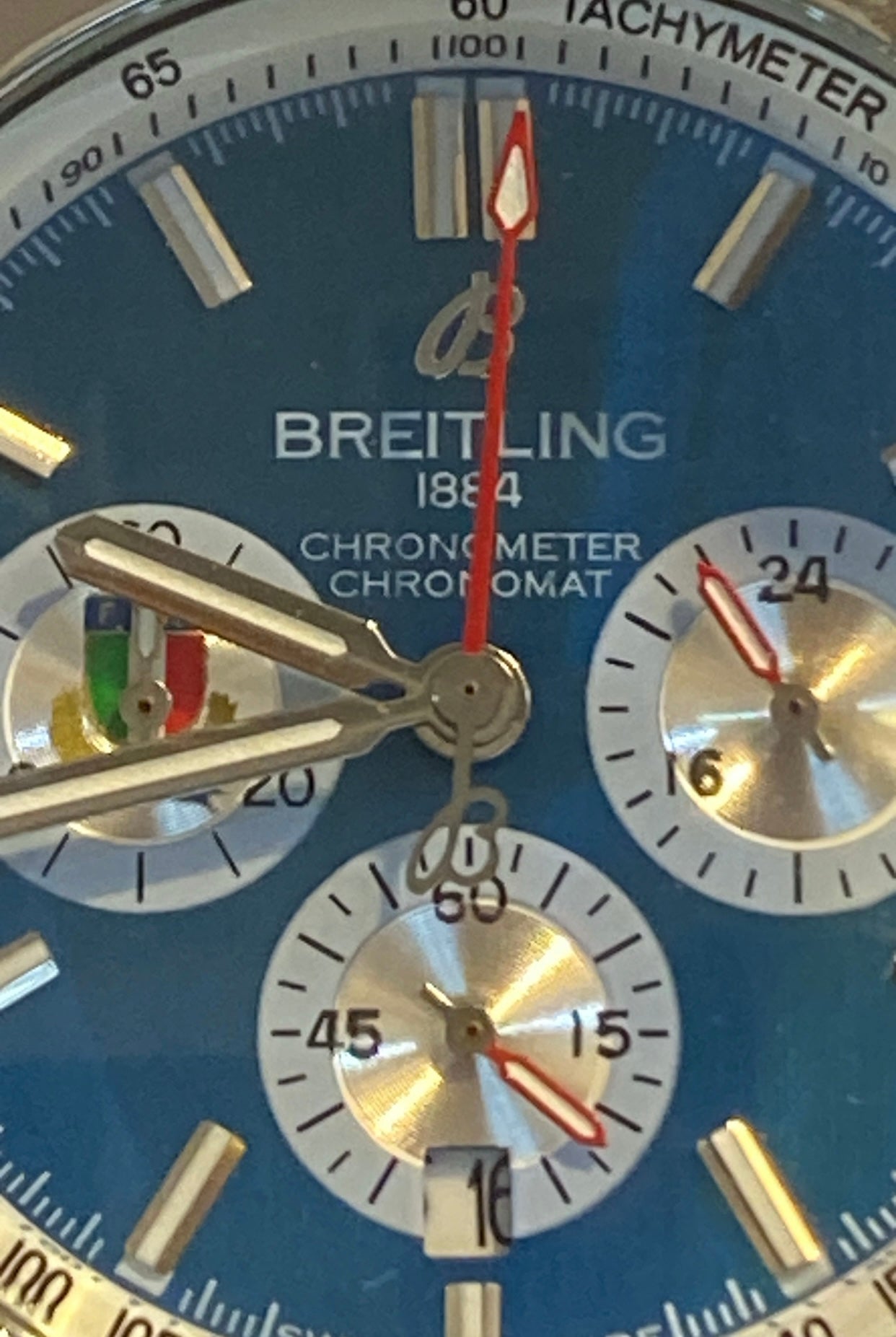 بريتلنج فضي و ازرق