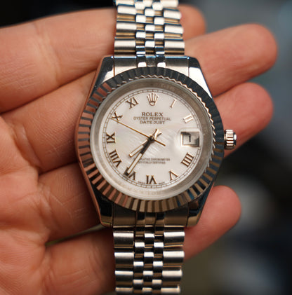 41 mm رولكس داي جست مينا صدف ابيض - الساعة نادرة متوفر قطعة واحدة كلين تايتل