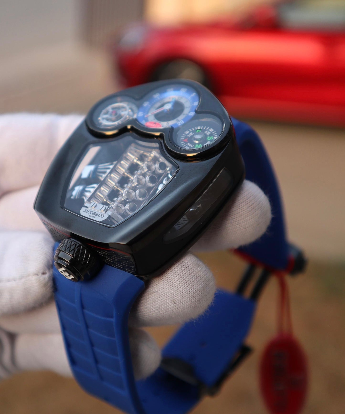 Jacob & Co - جاكوب بوجاتي شيريون كلين ستراب كحلي