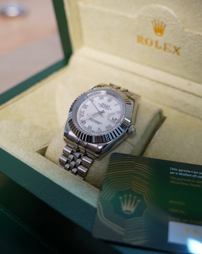 41 mm رولكس داي جست مينا صدف ابيض - الساعة نادرة متوفر قطعة واحدة كلين تايتل