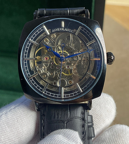 ساعة اكوالاسك ماكينة سويسرية اوتوماتك ويندنج - قطعتين ويا كارد الكفالة المختوم