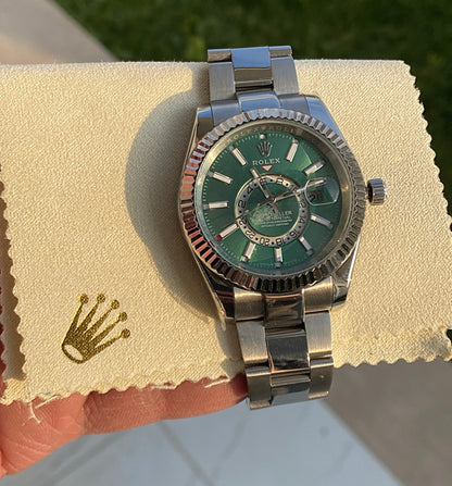 42 mm  رولكس سكاي دولر جرين ديل - الساعة كلون ١٠٠٪؜