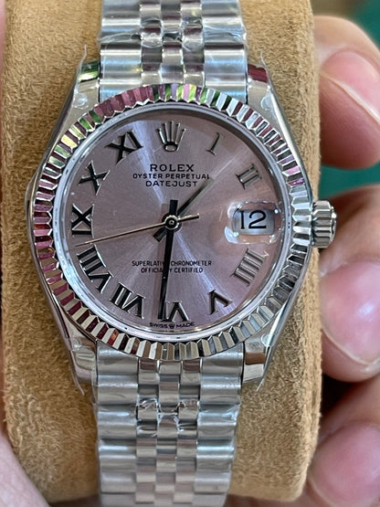 رولكس ديت جست كلين طبق الأصل نسائي ارقام روماني مينا بينك