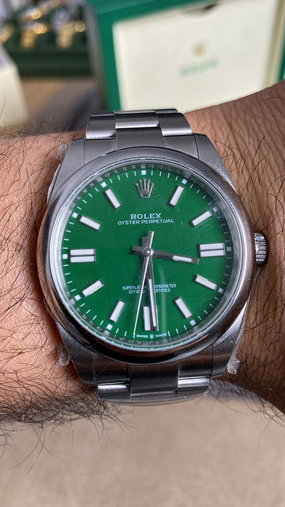 رولكس اويستر بربتشوال مينا اخضر -كلين طبق الأصل