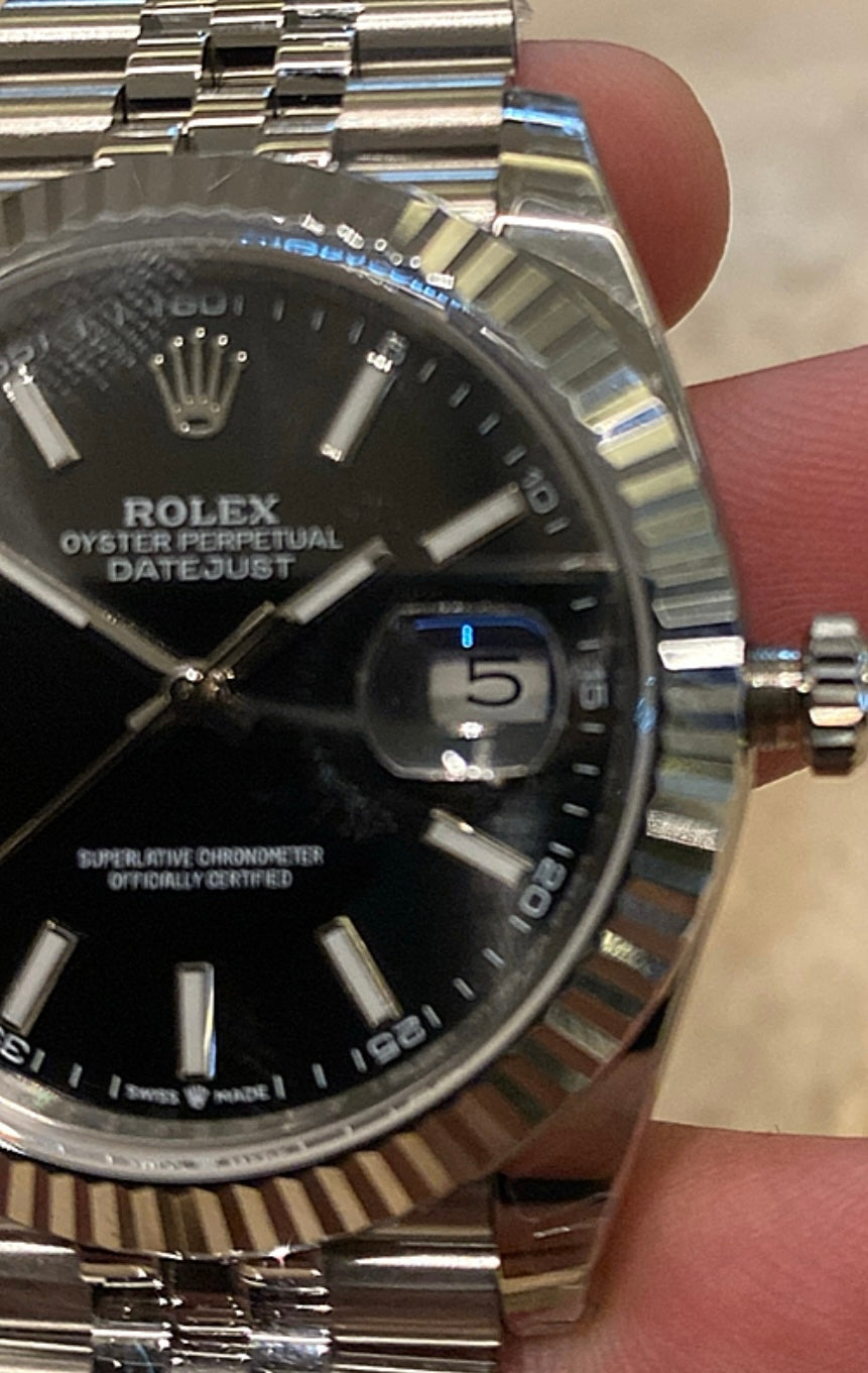 رولكس دايت جست مينا اسود ستراب جوبلي - كلين طبق الأصل ماكينة سويسري