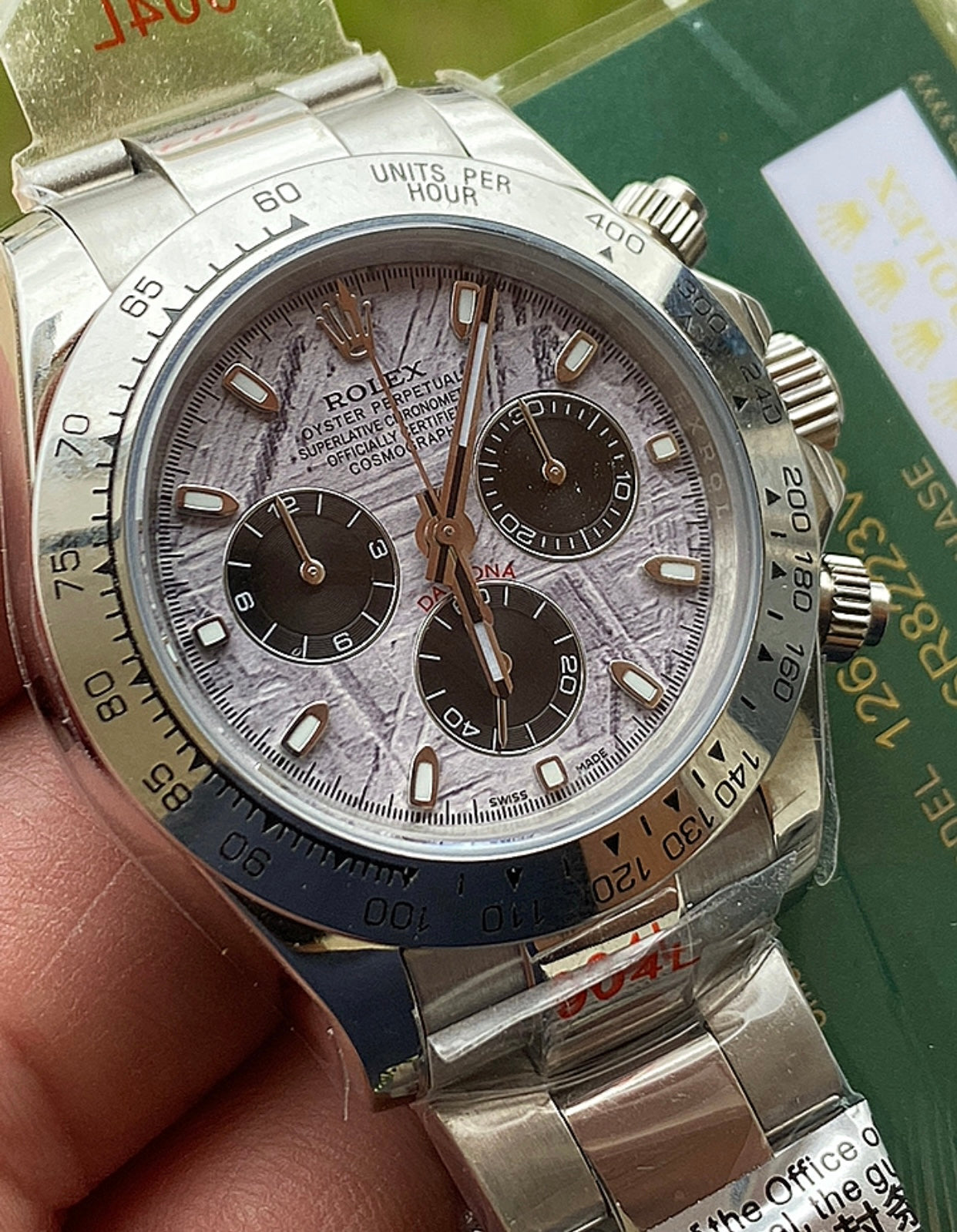 40 mm رولكس دايتونا كلين مينا ماربل - كلين طبق الأصل ماكينة سويسري  قطعة واحدة فقط