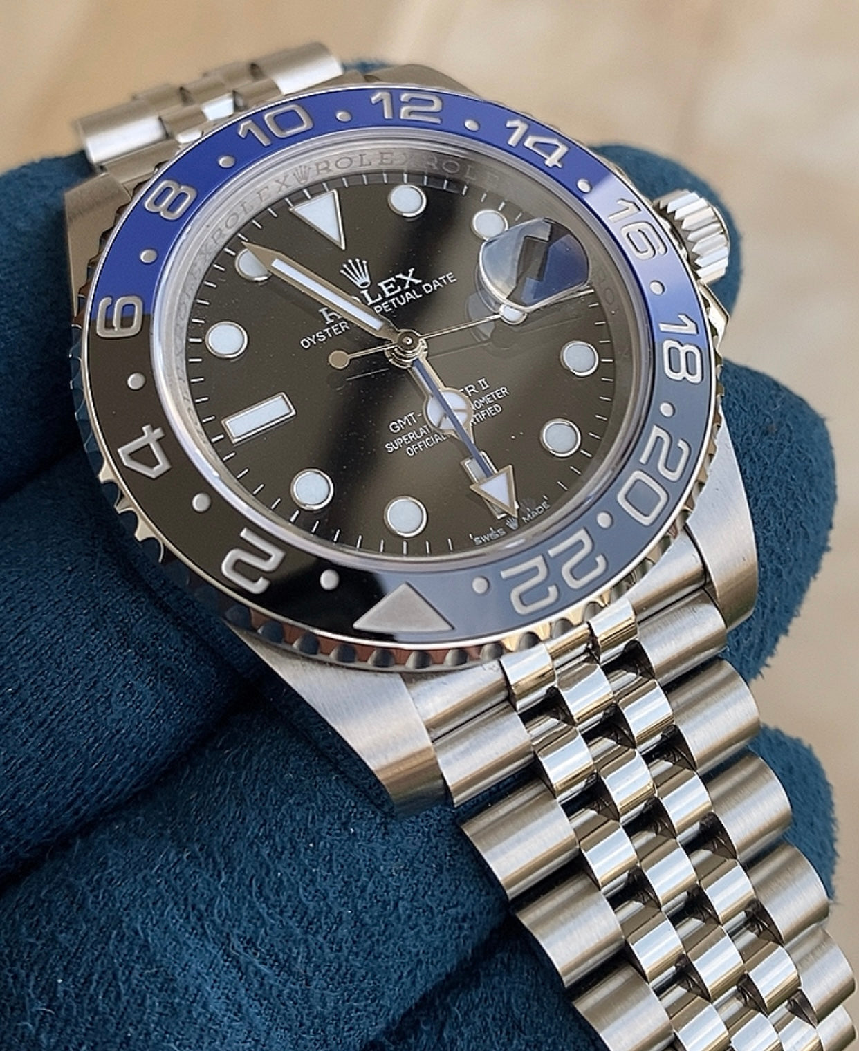 ٣٥٥٠ شيكل توصيل لفلسطين رولكس باتمان كلين طبق الأصل - سيريال حقيقي ماكينة سويسري