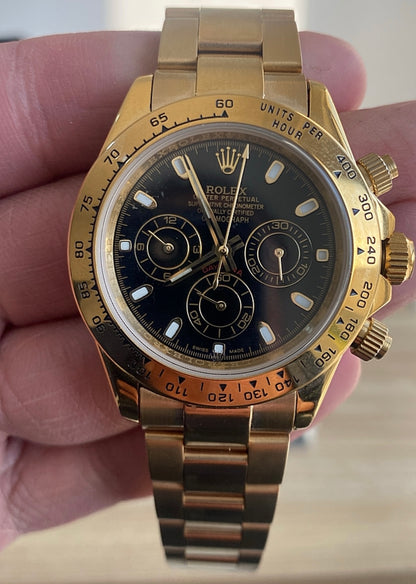 43 mm رولكس دايتونا ٢٠٢٤ كلون ماستر - ذهبي مينا اسود